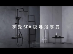 Sistema de acero inoxidable de la ducha de la pared del hotel del cuarto de baño del mezclador de la ducha del sistema moderno negro del grifo